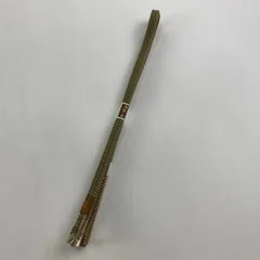 【美品】 帯締め 優品 幾何学 茶緑色 正絹 和装小物  【中古】