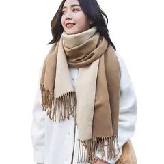 【新品】 [Trnvco] マフラー レディース 厚手 カシミヤタッチ 秋冬定番 ストール 大判 リバーシブル ショール 両面使える スカーフ 襟巻き 無地 フリンジ付き 防寒 暖かい ふわふわ おしゃれ クリスマスプレゼント 男女兼用 (カーキ) 0