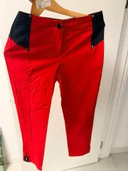 レッド バイカラー レディース ズボン そう丈90 55サイズ