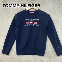 【極希少】トミーヒルフィガー キッズ スウェット トレーナー 128 (8才) 紺 ネイビー 黒アイリス 2020年 TH KIDS サンプル品 ロゴ刺繍 フラッグデザイン 男の子 裏起毛 ★ ◇■