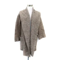 シンプリシテェ SIMPLICITE ニットカーディガン 前開き ミドル丈 ショールカラー ウール混 ブラウン 茶 /SM20