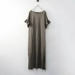 美品 ジャーナルスタンダード JOURNAL STANDARD フリルスリーブワンピース＼グレー コットン ドレス ギャザー スリット【2400014699067】