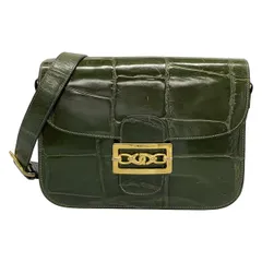 CELINE(セリーヌ) ショルダーバッグ - ダークグリーン 型押し加工 レザー
