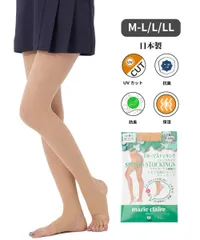 マリクレール スポーツストッキング トレンカタイプ 711972 marie claire UVカット 椿オイル配合 抗菌消臭 美脚 快適 定番 ゴルフ レギンス タイツ スパッツ 美尻 スリム ウォーク