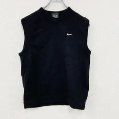 古着 used　NIKE GOLF　ナイキゴルフ　ウールニットベスト　スウッシュ　黒　ブラック　Mサイズ