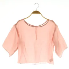 ディスコート Discoat 前後2WAYシアー金ボタンプルオーバー ブラウス 五分袖 ショート丈 M ピンク /MY ■OS