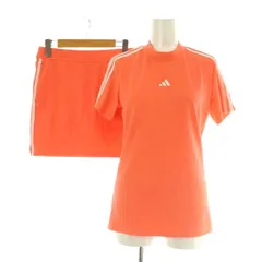 アディダス adidas 23SS ゴルフ セットアップ上下 スリーストライプス 半袖モックネックシャツ ストレッチプルオンスカート M ピンク /MY ■OS