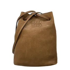 miumiu(ミュウミュウ) ショルダーバッグ ナッパレザー ミニバッグ 5NF460 ブラウン 巾着型 レザー