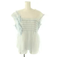 スナイデル SNIDEL 24SS チュールドッキングカットソー プルオーバー F ライトブルー ホワイト /DF ■OS