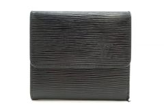 ルイ ヴィトン Wホック 三つ折り財布 サイフ エピ ポルトモネビエ カルトクレディ 旧型 黒 ブラック Louis Vuitton 3953k
