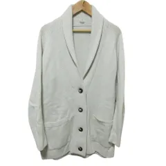 MARGARET HOWELL マーガレットハウエル シルク カシミヤブレンド ショール ニット カーディガン F ライトグレー レディース 古着 中古 USED