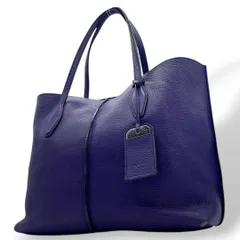 トッズ TOD'S トートバッグ パープル レザー シボ革 本革 ハンドバッグ ワンショルダー A4収納 肩掛け可 ロゴチャーム 上品 おしゃれ ヴィンテージ u2
