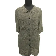 美品 YVES SAINT LAURENT イヴサンローラン 90's 半袖 シャツ ブラウス カットソー レーヨン オールド ヴィンテージ M ブラック レディース 古着 中古 USED