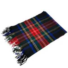 美品 Johnston of Elgin ジョンストンオブエルガン タータンチェック カシミヤ 大判ストール マフラー マルチカラー レディース 古着 中古 USEDのサムネイル
