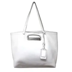 良品 PRADA プラダ レザー ポーチ付き トートバッグ 1BG039 ホワイト レディース 古着 中古 USED