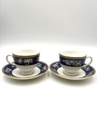 WEDGWOOD ウェッジウッド ブルーサイアム ティーカップ＆ソーサー 黒壺
