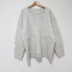 美品 22AW GALLARDAGALANTE ガリャルダガランテ 長袖 シャギーVネックニットセーター F ベージュ レディース 古着 中古 USED