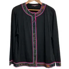 更に値下げしました❣️レオナール　カンカン素材　Mサイズ 美品✨レオナール カンカン素材 ノーカラージャケット カーディガン 黒