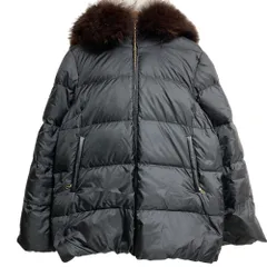 美品 nano universe ナノユニバース 西川ダウン ダウンジャケット サイズ38 ブラック レディース 古着 中古 USED