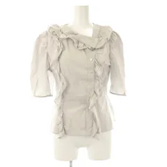 スナイデル SNIDEL フリルブラウス シャツ 半袖 前開き F グレー /NR ■OS