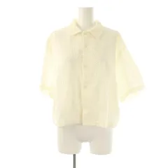 B&Y ユナイテッドアローズ BEAUTY&YOUTH ビューティー&ユース カットワークレース ワイドシャツ 半袖 ホワイト /HK ■OS