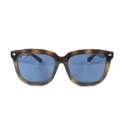 美品 Ray-Ban レイバン アジアンフィット ウェリントン型 べっ甲柄 サングラス メガネ RB4262D ブラウン 57□18 メンズ 古着 中古 USED