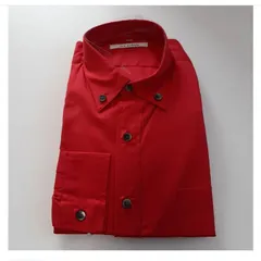 ✨新品未使用✨jun ashida✨ジュンアシダ　メンズ長袖シャツ　赤　sizeLB