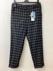 grove タグ付き未使用 黒に白格子 ストレッチパンツ 裏起毛