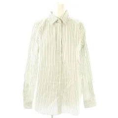 ローレンラルフローレン LAUREN RALPH LAUREN ストライプ 長袖シャツ M ホワイト ブラック /HK ■OS