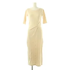 ナイン NINE バックシースルーカットワンピース ミモレ ロング 五分袖 F アイボリー /AT ■OS