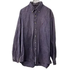 Ralph Lauren 長袖 無地シャツ XL パープル ラルフローレン ボタンダウン 胸ポケット コットン 長袖シャツ トップス 春物 a711-6235のサムネイル