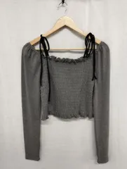 ワンアフターアナザーナイスクラップ グレー シャーリングトップス フリーサイズ