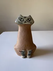 初期レアLisa LarsonリサラーソンGustavsberg シール付き北欧 Lisa Larson / リサラーソン】Lill Skansen 親アザラシ《Gustav