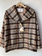 LIZLISA チェック柄 コート ジャケット ブラウン /0