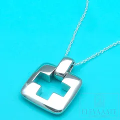 希少 美品 Tiffany&Co. ヴィンテージ ティファニー ラージ オープン ローマン クロス シルバー ネックレス SV925 ピアスド TO436