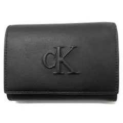 【新品 未使用】Calvin Klein Jeans カルバンクライン アウトレット サイフ ロゴ ウォレット コンパクト財布 ミニ財布 三つ折り財布 4K1078G 001