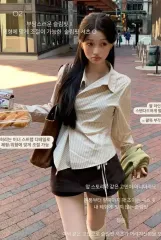 Young & Rich チェック柄 シャツ ウエスト紐