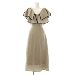 スナイデル SNIDEL フリルカラーノースリーブワンピース ロング F ベージュ /HK ■OS