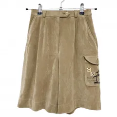 【美品】マンシングウェア キュロットスカート ライトブラウン コーデュロイ レディース 7 ゴルフウェア Munsingwear