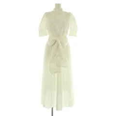 スナイデル SNIDEL Sustainaリボンシャツワンピース ロング 五分袖 パフスリーブ ONE ホワイト /MY ■OS