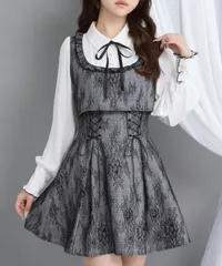 夢展望公式 [新品未使用] ヨークフリルレースアップｏｐ [ブラック] 他カラー別ページ有  ワンピース その他ワンピース（長袖） 535889-03