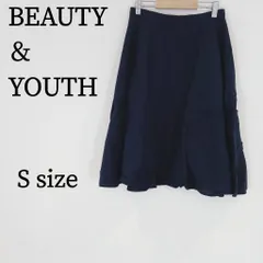 BEAUTY&YOUTH UNITED ARROWS ビューティーアンドユースユナイテッドアローズ ミディ丈 フレアスカート スカート ネイビー ひざ丈 S