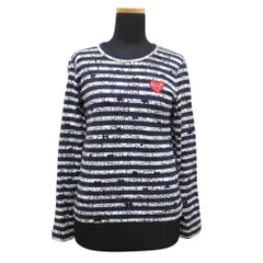 美品 PLAY COMME des GARCONS プレイコムデギャルソン シンプソンズ ボーダー ロング Tシャツ カットソー AD2011 AZ-T159 サイズXS レディース 古着 中古 USED