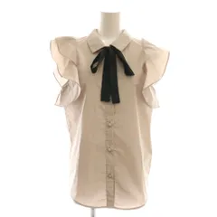 スナイデル SNIDEL ノースリフリルボウタイブラウス シャツ 前開き F グレー /CX ■OS