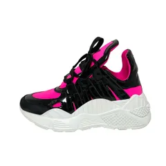 JeffreyCampbell(ジェフリーキャンベル) スニーカー 38 レディース - ピンク×黒×白 レザー