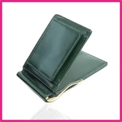 BOX型小銭入れ外付けタイプ：グリーン [GRAV] 財布 メンズ 2つ折り マネークリップ 付 本革【 雑誌 Begin (ビギン) 7月号 掲載品 】 財布 薄型 軽量 小銭入れ コンパクト 軽量 (財布（BOX型小銭入れ外付けタイプ）, グリーン)