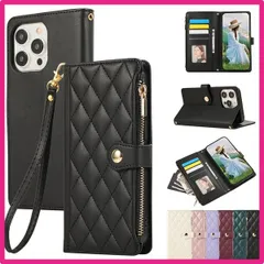 iPhone 12 / iPhone 12 Pro_ブラック Rosbtib 用の iPhone 12 ケース 手帳型 いphone12 ケース 手帳型 財布型 カバー iPhone12 pro ケースおしゃれ ファスナー型 小銭入れ カード収納 携帯カバー