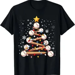 【送料無料】ジュニア キッズ ベースボールクリスマスツリーグラフィックTシャツ 熱転写3DプリントTシャツ  パロディ 子供服 男の子 女の子 小学生 中学生  半袖 トップス スポーツ キャンプ 夏服 コットン100%