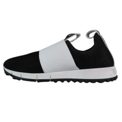 未使用 JIMMY CHOO ジミーチュウ ローカット スニーカー オークランド ロゴ 靴 シューズ 36 1/2 黒 ブラック 白 ホワイト レディース 古着 中古 USED