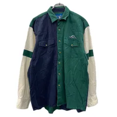 Wrangler 長袖 柄シャツ L グリーン マルチカラー ラングラー スナップボタン 胸ポケット 刺繍ロゴ ウエスタンシャツ 春物 a711-6253のサムネイル